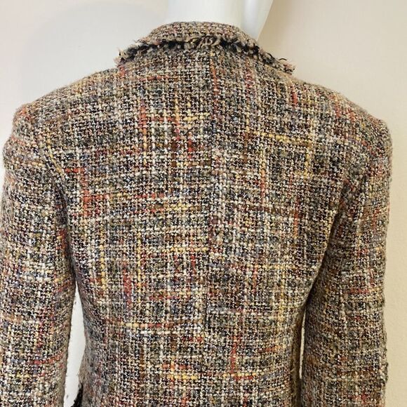 Tweed Colorful Blazer SZ 4-6 Made in France French  size 38 - Picture 7 of 9